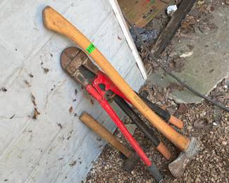 BOLT CUTTERS, AXE, ETC