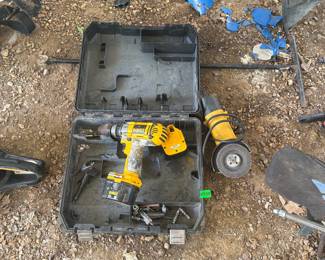 DEWALT DRILL W/ BATTERIES, GRINDER