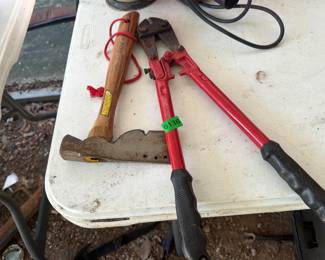 BOLT CUTTERS AND HATCHET