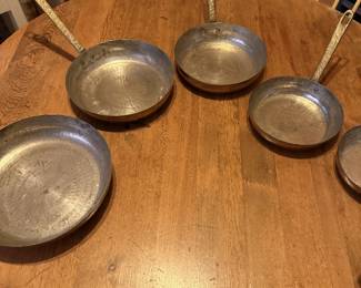 hammered copper set of pans
