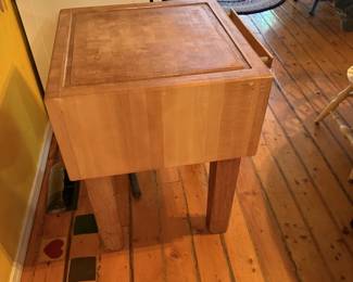 butcher block side table