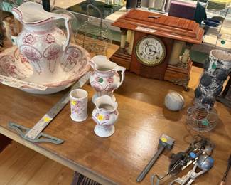 Seth Thomas clock and other items