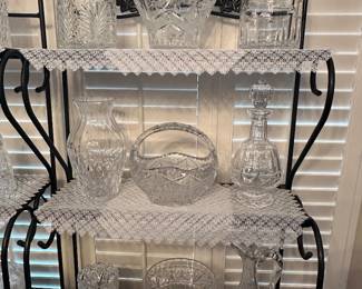One of Two Racks of Crystal and Glassware