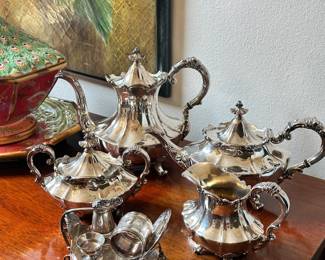 Reed & Barton: “Victorian” or “Burgundy” 4 pc Silver-Plate  Coffee/Tea Set