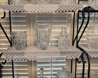 One of Two Racks of Crystal and Glassware
