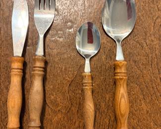 Wooden handled flatware