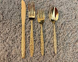 Gold finish flatware