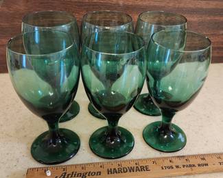 Green water goblets