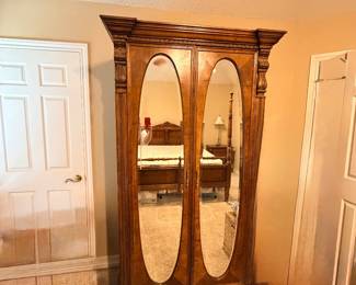 Pulaski double mirror armoire