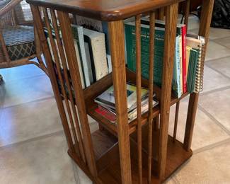 Oak revolving bookcase