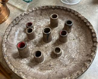 MaCarty 9-Pipe candle plate, vintage!!!