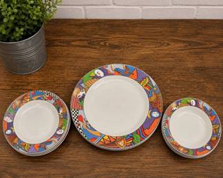 Lot #47 Caprice Haldon Clarence House Design Black Lacquerware 30+ Pc Set