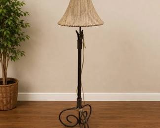 Lot #55 Vintage Dark Walnut 6-Tier Etagere Bookshelf Scalloped Detail Open Bookcase