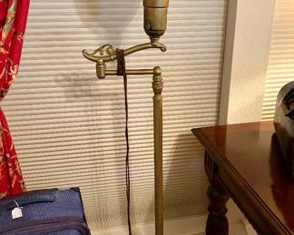 Antique Brass Swing Arm Floor Lamp