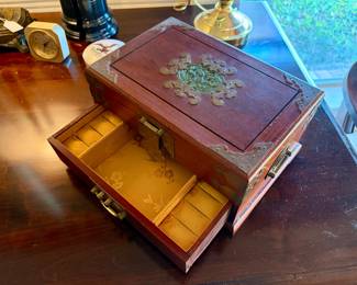 Asian Brass & Stone Jewlery Box