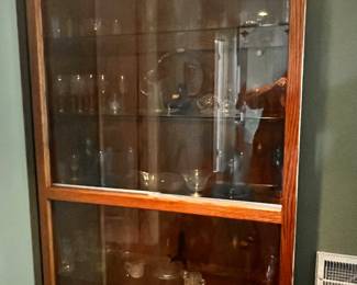 Curio Display Cabinet / Lg Oak / glass shelves