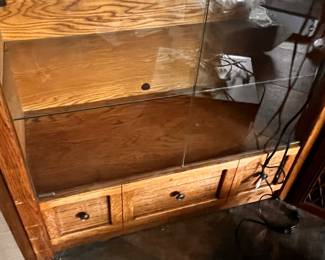 Small Oak Media Cabinet