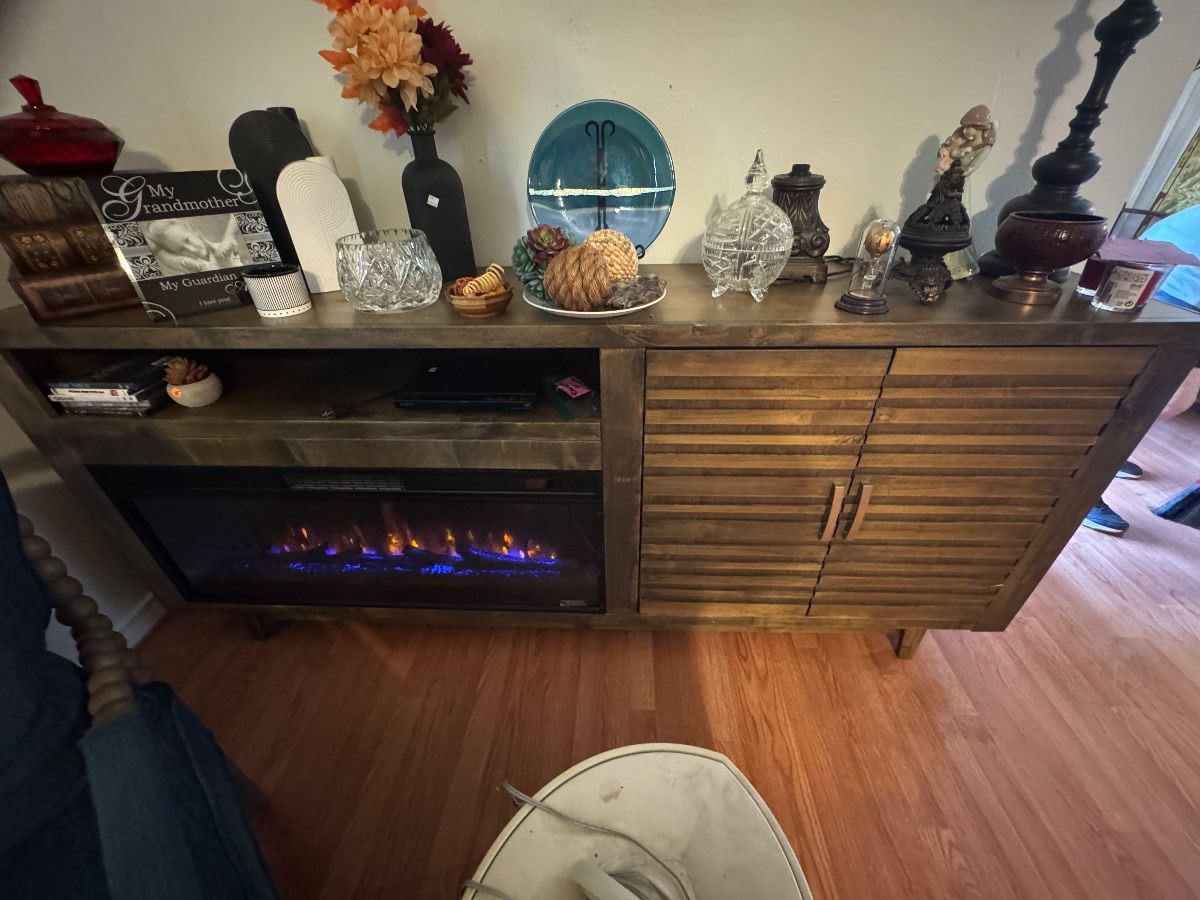 Avondale 84” fireplace console / TV stand (paid $1500.00 new)
