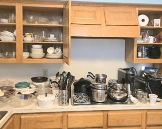 Pots pans cookware bakeware serving dishes etc