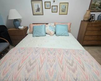Several choices of mattress and box springs, beds, linens, and more