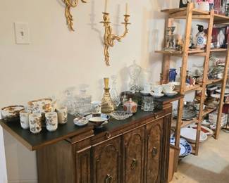 MCM - Burlwood flip top bar/buffet 