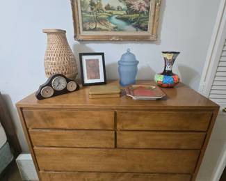 Bedroom suite includes: headboard, chest-of-drawers, nightstand, double dresser with bookcase, storage chest