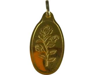 Rare 1pt5 Gram pt999 Gold Pamp Suisse Rose Bar Pendant