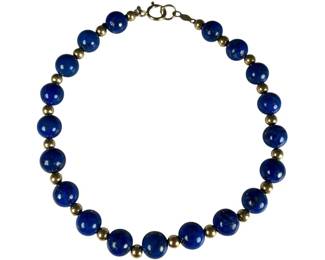 14kt Yellow Gold Lapis Lazuli Bead Bracelet