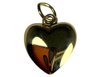 14kt Yellow Gold Puff Heart Pendant