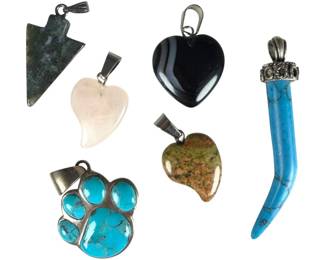 Silver Tone Gemstone Pendants