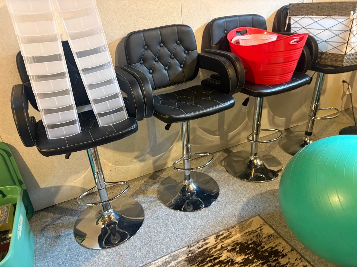 . . . retro-style bar stools
