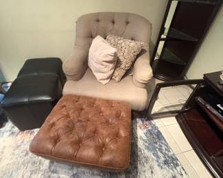 . . . accent chair and leather ottoman