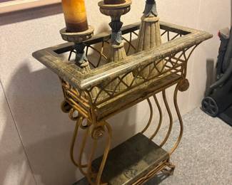 . . . great accent table and candle holders