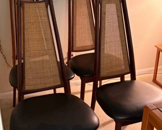 Liberty set of four dining chairs of dark teak, very good 