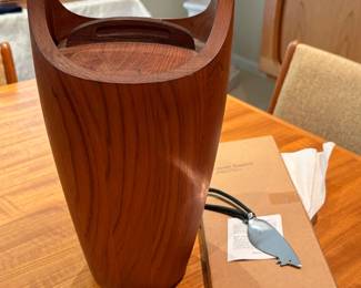 stamped Dansk on base teak ice bucket 