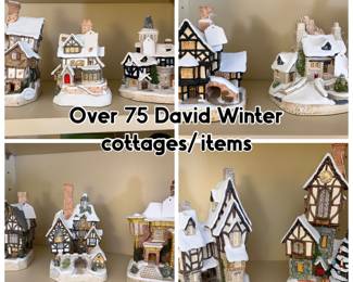 Large collection of David Winter cottages, castles, and collectible items