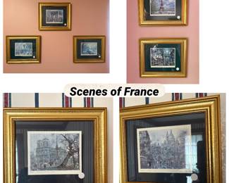 Large collection of artwork; France scenes