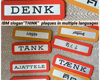 Rare collection IBM slogan “THINK” in multiple languages