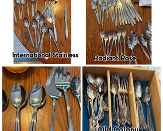 Flatware -International stainless , Radiant Rose, Old Colony by 1847 Rogers Bros