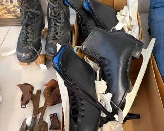 Vintage rollerskates and rollerblades
