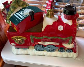 Holiday express train cookie jar