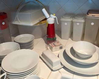 Tupperware,  dishes, whipped cream maker