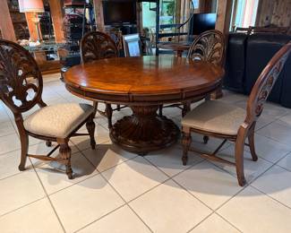 60” American Furniture Pedestal Table and