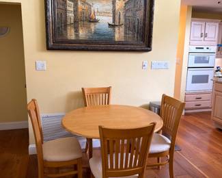 48” Drop leaf dining table and four chairs