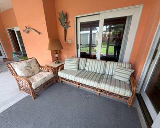 VIntage Ficks Reed Sofa, Chair and two small tables