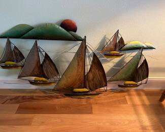 Metal sailboart artwork
