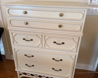 Vintage Ficks Reed Rataan King Bedroom set tall dresser