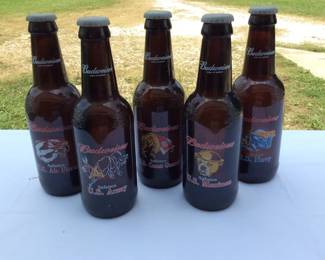 Five Military Themed Budweiser Beer Bottles Lot Three