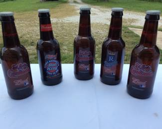 Five Sports Themed Budweiser Beer Bottles