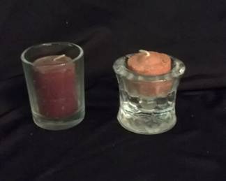 Clear Glass Candle Holders